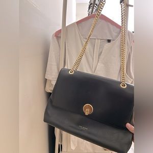 Ted Baker Leather Chain Flap Shoulder Bag